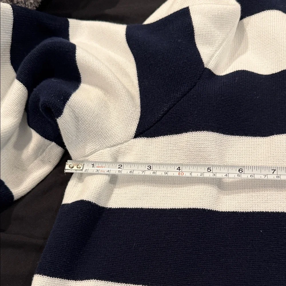 Lauren by Ralph Lauren Navy & White Striped Button sweater cardigan sz 3x - Picture 4 of 9